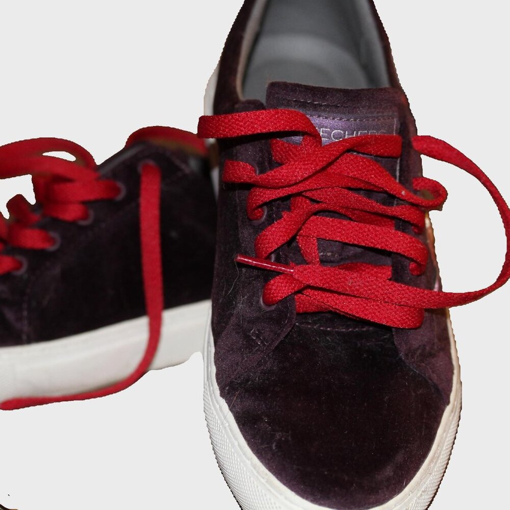 SKECHERS velvet embroidered floral shoes sneakers